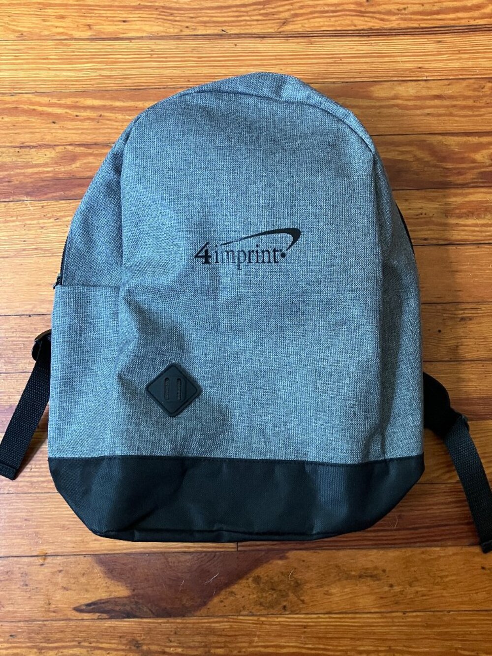 NEW 4imprint Gray Heather Backpack Laptop School Travel Book Bag Black Accent